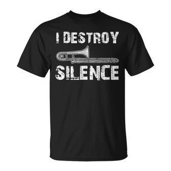 I Destroy Silence Trombone Marching Band T-Shirt - Monsterry CA