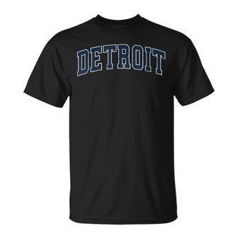 Detroit Michigan Mi Vintage Sports Navy T-Shirt - Monsterry CA