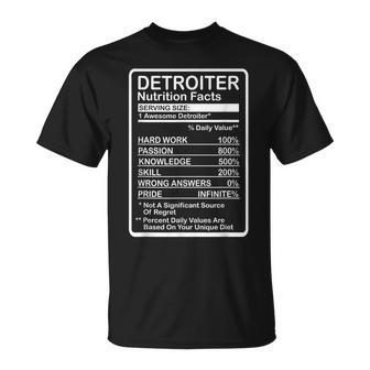 Detroit Nutrition Facts T-Shirt - Monsterry CA