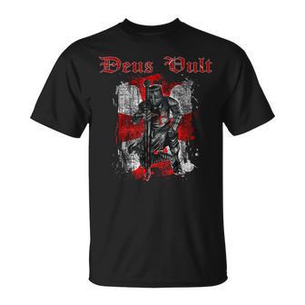 Deus Vult Knights Templar Vintage Crusader T-Shirt - Seseable