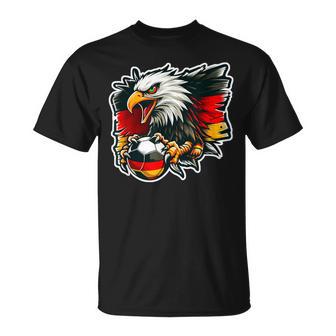 Deutsch Banner Fan Deutschland Flagge Wütender Adler T-Shirt - Geschenkecke