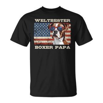 Deutscher Boxer Weltbester Boxer Papa Boxer Hundepapa T-Shirt - Geschenkecke