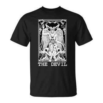 The Devil Horned Demon Tarot Card Witchy Satanic Occult T-Shirt - Monsterry