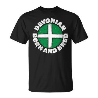Devonian Born And Bred A Cool Devon Flag For Devon England T-Shirt - Thegiftio UK