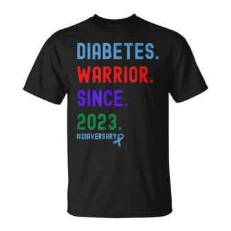 Diaversary Diabetes Warrior Since 2023 T-Shirt - Seseable
