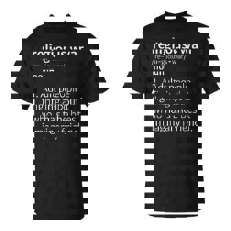 Diccionario De Guerra Religiosa Definición Sarcástica Divertido Camiseta unisex - Regaloses