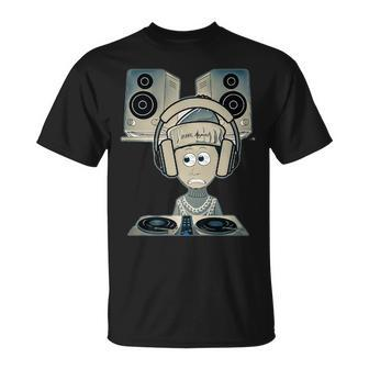 Difg Cartoon Dj With Headphones T-Shirt - Seseable