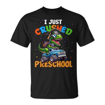 Dinosaur Just Crushed Preschool T Rex Riding Monster Truck T-Shirt - Monsterry UK