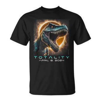 Dinosaur T-Rex Totality April 8 2024 Total Solar Eclipse T-Shirt | Mazezy CA