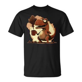 Dinosaure Tyranno Grincheux Drôle T-Shirt - Cadeauxyz