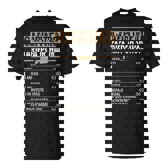 Diseño Divertido Para Carpintero Tarifa Horaria Carpintero Camiseta unisex - Regaloses