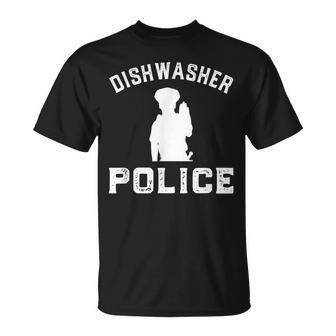 Dishwasher Police Dad Fathers Day T-Shirt - Seseable