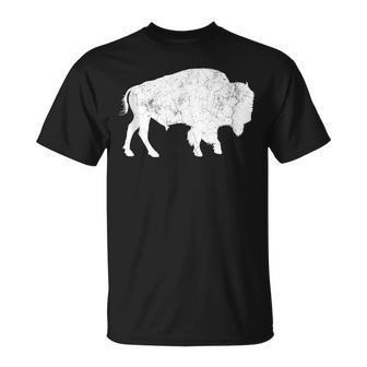 Distressed Buffalo Retro Bison Animal Lover Dad T-Shirt - Monsterry UK