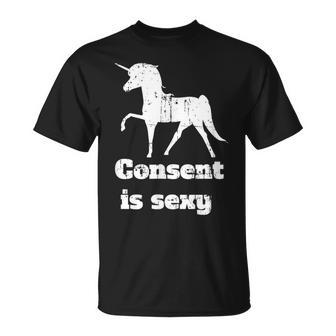 Distressed Unicorn Consent Is Sexy T-Shirt - Monsterry UK