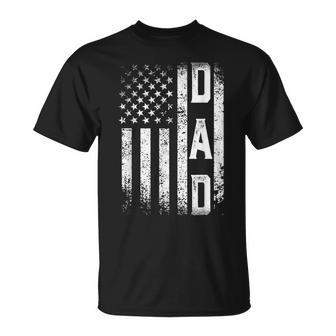 Distressed Usa Flag Dad 4Th Of July Father's Day T-Shirt - Monsterry