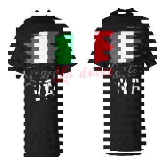 Divertido Recuerdo De La Bandera De Italia Con Frase Italiana Camiseta unisex - Regaloses