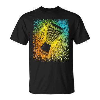 Djembe Drum In Splats For African Drumming Or Reggae Music T-Shirt - Monsterry CA