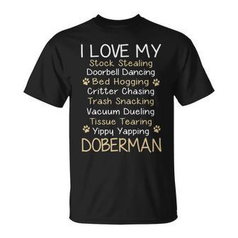 Doberman Pinscher I Love My Doberman Lover T-Shirt | Mazezy