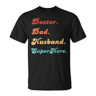 Doctor Dad Husband Super Hero Vintage Fathers Day Retro T-Shirt - Thegiftio UK