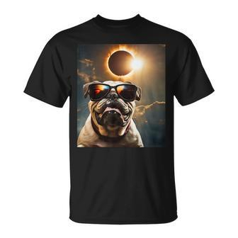 Dog Taking A Selfie With Solar 2024 Eclipse Wearing Glasses T-Shirt - Monsterry DE