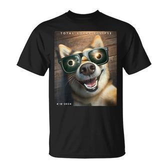 Dog Wearing Solar Eclipse Glasses 2024 Solar Eclipse Selfie T-Shirt - Monsterry DE