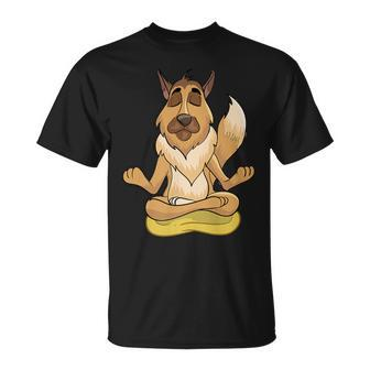 Dog Yoga Animal Lover Puppy German Shepherd Zen Yogi Namaste T-Shirt - Monsterry DE