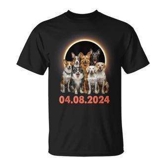 Dogs Lovers Selfie Total Solar Eclipse T-Shirt - Monsterry