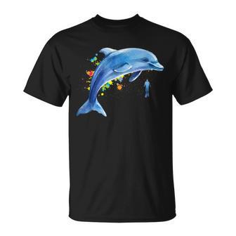 Dolphin Diver Whales Tümmler Dolphin T-Shirt - Seseable