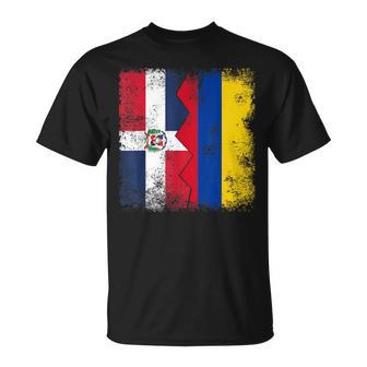 Dominican Republic Roots Half Colombian Flag Colombia T-Shirt - Monsterry UK