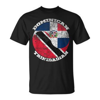Dominican Trinidad Flags Half Trinidadian Half Dominican T-Shirt - Monsterry DE