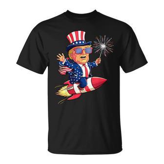 Donald Trump 2024 Happy 4Th Of July Trump American Flag T-Shirt - Monsterry CA