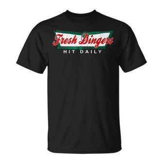 Don't Bunt Hit Fresh Dingers Baseball Softball Game T-Shirt | Mazezy