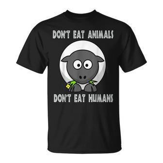 Don't Eat Animals And Don't Eat Humas Vegan Veggie Sheep T-Shirt - Monsterry