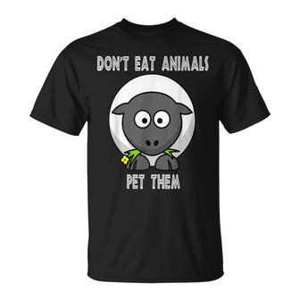 Don't Eat Animals Pet Them Awesome Vegan T-Shirt - Monsterry