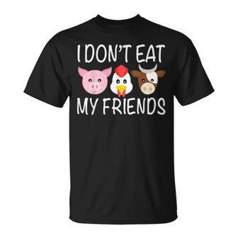 I Don't Eat My Friends Vegetarian Vegan T-Shirt - Monsterry