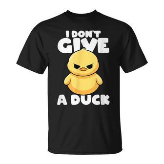 I Don't Give A Duck Lover Duck Owner Cute I Love Duck T-Shirt - Thegiftio UK