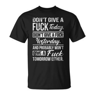 Don't Give A Fuck Sarcastic Swearing T-Shirt - Thegiftio UK