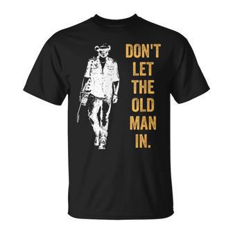 Don't Let The Old Man In Guitar Walking Cool Cow Boy Vintage T-Shirt - Seseable