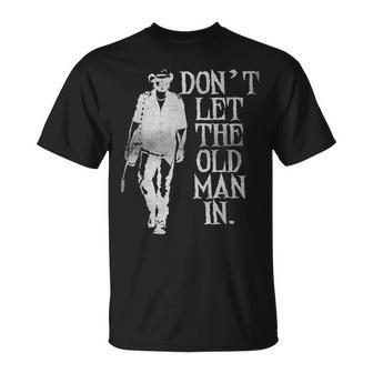 Don't Let The Old Man In Vintage American Flag Style T-Shirt - Monsterry