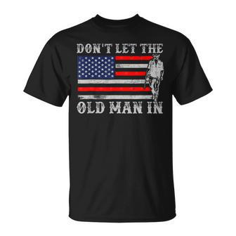 Don't Let The Old Man In Vintage American Flag T-Shirt - Monsterry