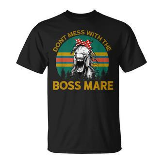 Don't Mess With The Boss Mare Horseback Riding Vintage T-Shirt - Monsterry