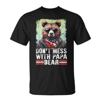 Don't Mess With Papa Bear Sunglasses Papa Bear Father's Day T-Shirt - Monsterry AU