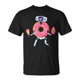 Donut Robot With Ice Cream And Cupcake T-Shirt - Monsterry AU