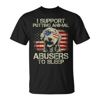 Doodle Usa Flag I Support Putting Animal Abusers To Sleep T-Shirt - Monsterry DE