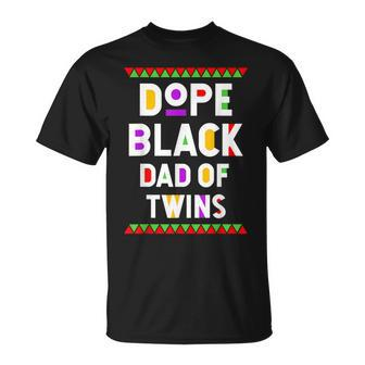 Dope Black Dad Of Twins African American Black History Month T-Shirt - Monsterry UK
