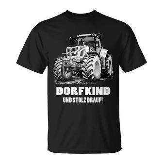 Dorfkind Traktor Landwirt & Bauern Trecker Geschenk T-Shirt - Seseable