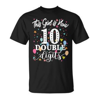 In My Double Digits Era Retro 10 Year Old 10Th Birthday Girl T-Shirt | Mazezy