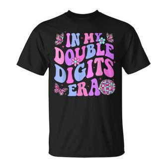 In My Double Digits Era Retro 10 Year Old 10Th Birthday Girl T-Shirt - Seseable
