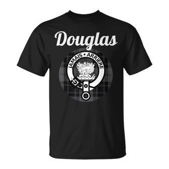 Douglas Clan Scottish Name Coat Of Arms Tartan T-Shirt - Seseable