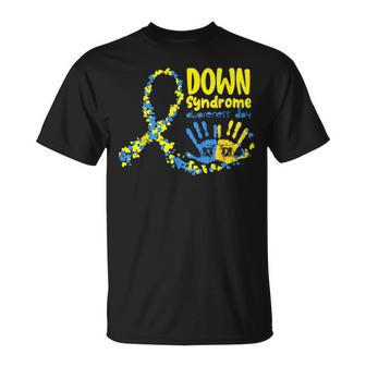 Down Syndrome Awareness Day Ribbon Down Syndrome Acceptance T-Shirt - Monsterry
